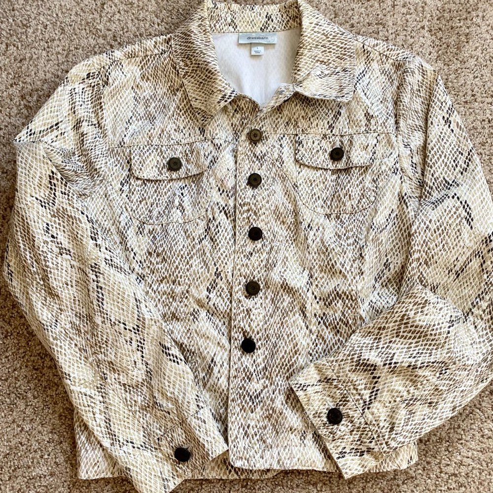Dressbarn Women's Snake Skin Print Jacket Size Large